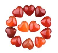 Veesper 30PCS Heart Gemstones, Natural Red Agate Heart of Stone, 0.6x0.6x0.4 Inch Heart Rocks, Funny DIY Red Heart Crystal Gifts for Valentine's Day Wedding Home Decorations