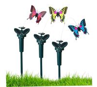 Veesper 3PCS Fluttering Solar Butterfly Garden Decor, Flying Butterfly Yard Ornaments, Solar-Powered Moving Butterfly Decoration for Pathways (Random Color)