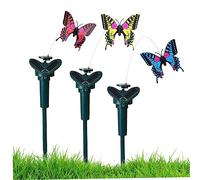 Veesper 3Pcs Solar Fluttering Butterfly, Solar Butterfly Decor Flying Butterflies Moving Butterfly Decorations Garden Ornaments for Yard and Walkways, Random Color