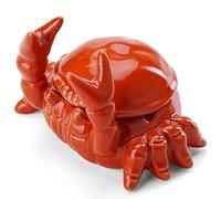 Veesper 4.5x3.1x3.2 Inch Ceramic Crab Ashtray with Lid, Anti-Fly Ashes Smoker, Easy to Use Ashtray for Living Room Home Decoration, Art Supplies