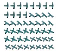Veesper 48PCS 4 Types Garden Stake Connectors for Greenhouse Frame Building, 11MM Heavy Duty Plant Support Clips for Grape Trellis, Shade Net, Sunscreen, Shed Frame