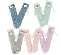 Veesper 5 Pairs Holding Hands Socks, Soft Cozy Magnetic Socks Hold Hands Cute Novelty Socks with Big Eyes Breathable Funny Friendship Socks for Women Men Couple Gifts