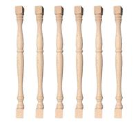 Veesper 6PCS 13x1 Unfinished Wooden Baluster Spindles, DIY Staircase Handrail & Furniture Parts for Woodworking, Crafting & Home Improvement