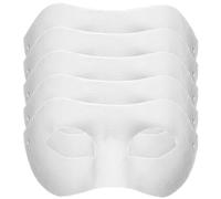 Veesper Blank Mask 5PCS 8 X4 Inch Pulp Paper Mache Mask White Paper Masks for Crafts DIY Masquerade Costume for Funny Party Art Project Performances..