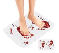 Veesper Blood Bath Mat 15.75x23.62 Inch Halloween Bath Mat Super Absorbent Non Slip Blood Bathroom Mat Flannel Thick Shower Rug for Bathrooms, Doorways, Pet Mats,Blood Bath Mat, Halloween Bath Mat