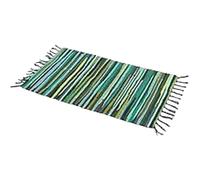 Veesper Braided Rugs, 20x32 Washable Non-Slip Reversible Woven Rug, Dirt-Proof Multi-Color Striped Rag Rug for Bedroom, Living Room, Kitchen and Laundry Room, Green