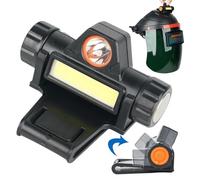 Veesper Dual Lighting Rotatable Welding Helmet Light with Clamp & Magnetic, Waterproof USB Rechargeable Strong Headlight for Welding Helmet, Hard Hat, Firefighter