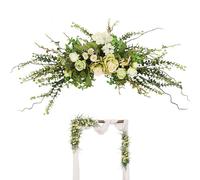 Veesper Floral Swag, 24 Inch Lifelike Eucalyptus Rose Wedding Arch Flowers, Artificial Floral Arch, Greenery Swag for Wedding Ceremony Front Door Wall Decor..