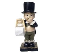 Veesper Funny Toilet Paper Holder, Toilet Butler Resin Bathroom Decor 6x3 Boy Holding Nose Funny Home Decor Modern Sculptures Home Decor for Home Shelf Table Desk, Style 1