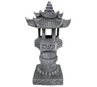 Veesper Japanese Pagoda Lantern 4.8x4.8x12in Waterproof Solar Powered Stone Statue for Garden Patio Lawn Yard, Outdoor Japanese Garden Decor and Zen Landscape Ornament