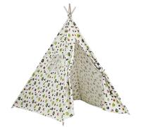 Veesper Kids Play Tent 51x47x47'' Teepee Tent for Kids Portable Tipi with Window Fun and Safe Indoor Play House for Birthday Gifts Green Flower.