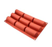 Veesper Non-Stick Half Cylinder Mold, Food Grade 9 Hole Silicone Mould Half Cylinder Baking Tool Half Cylinder Silicone Mold for Cake Ice Cream Bombes Soap
