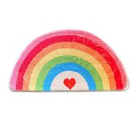 Veesper Rainbow Bathroom Mat, Half Round Soft Absorbent Bath Mats, Non-Slip Bathroom Floor Mat, Washable Round Bathroom Rug for Bathroom Kitchen Bedroom