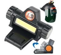 Veesper Rotatable Welding Helmet Light, Dual Lighting Magnetic Waterproof USB Flashlight, Lightweight Head Mount Clip-On LED Lamp for Welding Helmets & Firefighter Helmets