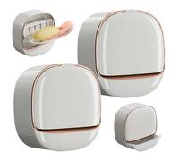 Veesper Shower Bar Soap Holder, 2PCS Waterproof Wall Mounted Soap Dish with Drain Tray, Self Draining Shampoo Bar Holder, Plastic Soap Dish for Shower, Bathroom, Bathtub