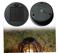 Veesper Solar Light Replacement Top 2Pcs 3.35in Round Solar Units with White LED for Garden Lantern, DIY Pathway Light, Patio Decor, Outdoor Lamp Repair