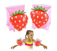Veesper Swimming Armband for Kid Inflatable Swimming Arm Band Cute Float Armband Swim Training Aid Aged 3-6 1Pair Strawberry.