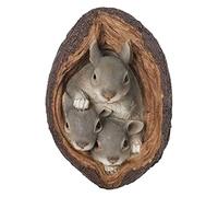 Veesper Tree Squirrels Figurines, Squirrel Polyresin Sculpture Tree Hugger Statue Tree Art Decoration Garden Yard Crafts Novelty Garden Ornament for Garden Decoration