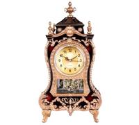 Veesper Vintage Clock European Style Retro Clock with Pendulum & 12 Kinds of Bell 13x3x6.5 Inch Battery Powered Desk Alarm for Bedroom, Living Room
