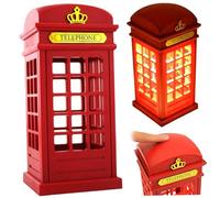 Veesper Vintage Night Lamp, USB Rechargeable London Telephone Booth LED Light, Warm Yellow Dimmable Desk Lamp for Bedroom, Kids' Gifts & Home Decoration