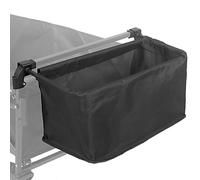 Veesper Wagon Tail Storage Bag 17.7x7.9x7.9 Inch Tear-Resistant Outdoor Cart Storage Pocket with Hooks, Black Cloth Wagon Attachment for Stroller