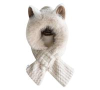 Veesper Windproof Hooded Scarf Women, Cute Fox Ears Windproof Cap Scarf, Winter Soft Warm Hat and Scarf Winter Gifts for Women Outdoor Activities Beige