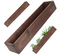 Veesper Wooden Box, 19.7x4x2.8 Rustic Wood Planter Box Rectangular Succulent Flower Pot for Courtyard Farmhouse Patio, Indoor Outdoor Home.