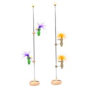 Veesper Woody Woodpecker Toy 2Pcs Double Woodpecker Bird on A Stick Pole with Stable Base, Vintage Crazy Pecking Bird Retro Classic Desk Toys Style 2..