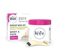 Veet Essential Oils and Floral Vanilla Hot Wax Microwavable Jar, Waxing Kit, 250 ml, multicolor