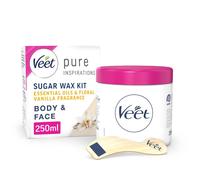 Veet Essential Oils and Floral Vanilla Hot Wax Microwavable Jar, Waxing Kit, 250 ml, multicolor