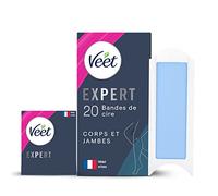 Veet Expert - 20 Wax Strips for Body & Legs - For Sensitive Skin - Perfect Workmanship - Long Lasting Hair Removal