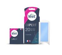 Veet Expert - 20 Wax Strips for Cold Face - Sensitive Skin - Perfect Workmanship - Long Lasting Hair Removal
