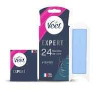 Veet Expert - 24 Cold Wax Strips for Face - Sensitive Skin - Perfect Finish - Long Lasting Hair Removal