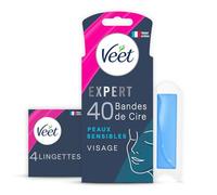 Veet Expert - 40 Cold Wax Strips for Face - Sensitive Skin - Perfect Workmanship - Long Lasting Hair Removal