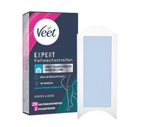 Veet Expert cold wax strips body & legs - wax strips for hair removal for all skin types including sensitive skin - 10 double strips = 20 strips