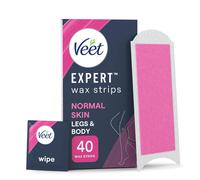 Veet Expert Cold Wax Strips, Legs & Body, Normal Skin, 40 Wax Strips (4 Finish W