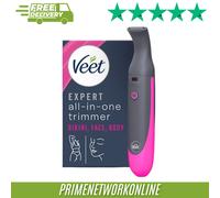 Veet Expert Electric All-in-one Trimmer, Women Hair Removal Device Bikini, Face & Eyebrows Multi-Use, USB Charging & Accessories Rechargeable, 100percent Waterproof, Designed for Wet & Dry Use