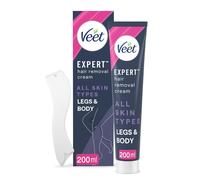 Veet Expert Hair Removal Cream, 200ml (with Spatula), All Skin Types, Legs & Body, Long Lasting Smo