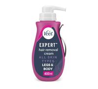 Veet Expert Hair Removal Cream 400 ml, Fast-Acting Depilatory for Women, All Skin Types, Suitable On Arms, Legs, Underarms, Bikini, Hydrating Formula, Effective in 2 Minutes