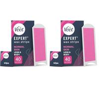 Veet Expert Legs & Body Cold Wax Strips, Normal Skin, 80 Strips, 8 Wipes
