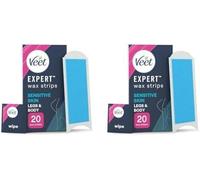 Veet Expert Legs & Body Cold Wax Strips, Sensitive Skin, 40 Strips, 4 Wipes