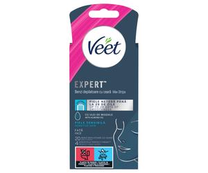 Veet Expert - Ready-to-Use Wax Strips for Sensitive Skin (20 pcs)