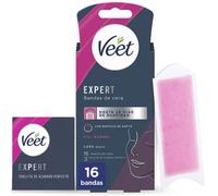 Veet Expert Wax Strips for Facial Hair Removal with Shea Butter 16 Strips