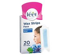 Veet Face Cold Wax Strips for Normal Skin, 10 Double Sided Strips, Pack of 20