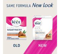 Veet Hot Wax Kit, Argan Oil, 250ml, Sugar Wax Hair Removal Kit, Warm Wax, Facia