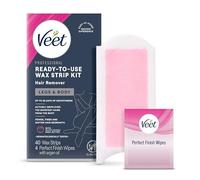 Veet Leg and Body Hair Remover Cold Wax Strips, 40 Count