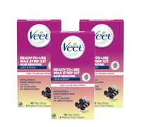 Veet Leg and Body Hair Remover Cold Wax Strips, 40 ct (Pack of 3)