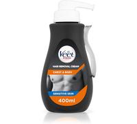 Veet Men Hair Removal Cream, Chest & Body, Sensitive Skin, 400ml each, Spatula Included, Dermatologically Tested (Packaging may vary)