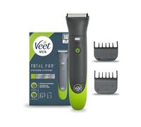 Veet Men Intimate Trimmer, Designed for Sensitive Areas, Pubic areas, Body | SafetyShield technology, USB rechargeable, 100% waterproof for wet or dry use, body, beard and pubic attachments, travel case