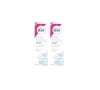 Veet Pure Hair Removal Cream, Bikini & Underarm, Sensitive Skin, 100ml each, BodyCurv Domed Applicator, Long Lasting Smoothness, Hydrates & Exfoliate